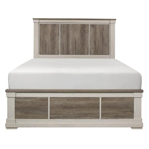 Arcadia Full Panel Bed in White & Weathered Gray 1677F-1* - U&U Home Budget Furniture (Carteret, NJ)