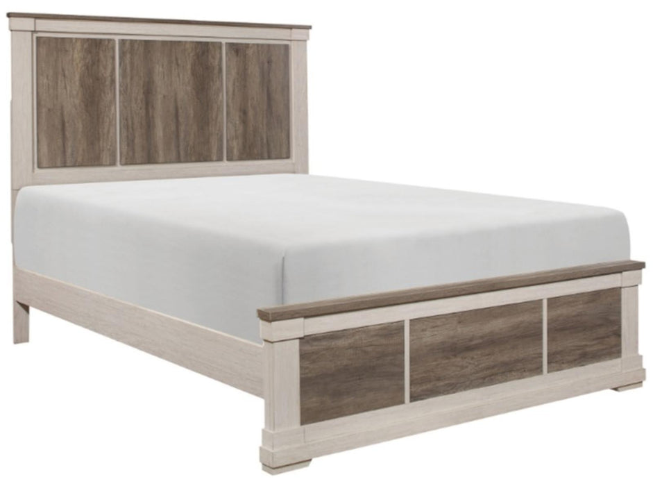 Arcadia Full Panel Bed in White & Weathered Gray 1677F-1* - U&U Home Budget Furniture (Carteret, NJ)