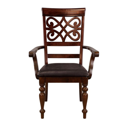 Creswell Arm Chair in Dark Cherry (Set of 2) - U&U Home Budget Furniture (Carteret, NJ)