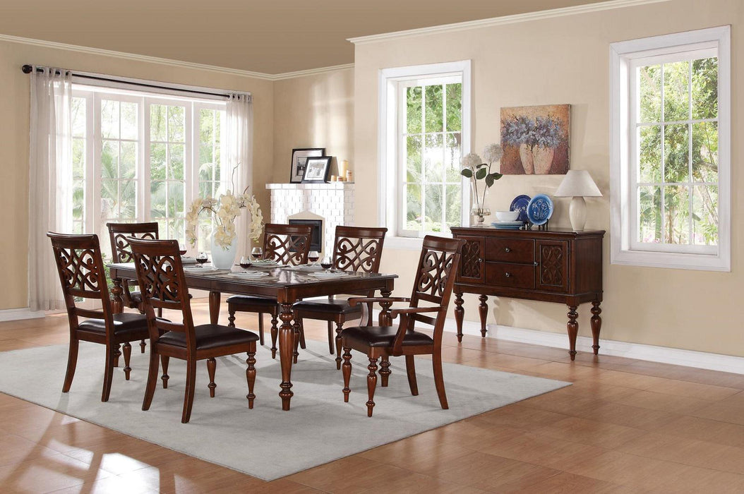 Creswell Arm Chair in Dark Cherry (Set of 2) - U&U Home Budget Furniture (Carteret, NJ)