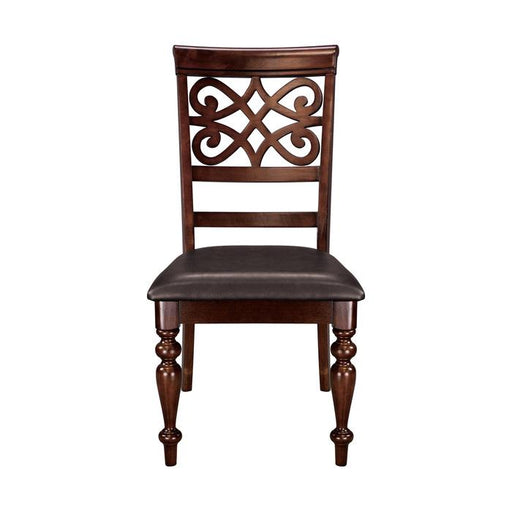 Creswell Side Chair in Dark Cherry (Set of 2) - U&U Home Budget Furniture (Carteret, NJ)