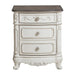 Cinderella Night Stand in Antique White with Grey Rub-Through - U&U Home Budget Furniture (Carteret, NJ)