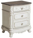 Cinderella Night Stand in Antique White with Grey Rub-Through - U&U Home Budget Furniture (Carteret, NJ)