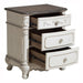 Cinderella Night Stand in Antique White with Grey Rub-Through - U&U Home Budget Furniture (Carteret, NJ)