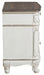 Cinderella Night Stand in Antique White with Grey Rub-Through - U&U Home Budget Furniture (Carteret, NJ)