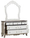 Cinderella 7 Drawer Dresser in Antique White with Grey Rub-Through - U&U Home Budget Furniture (Carteret, NJ)