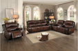 Mahala Double Reclining Sofa in Brown 8200BRW-3 - U&U Home Budget Furniture (Carteret, NJ)