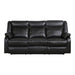 Jude Double Glider Recliner Sofa in Black 8201BLK-3 - U&U Home Budget Furniture (Carteret, NJ)