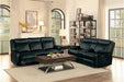 Jude Double Glider Recliner Sofa in Black 8201BLK-3 - U&U Home Budget Furniture (Carteret, NJ)