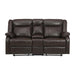 Jude Double Glider Recliner Loveseat in Brown 8201BRW-2 - U&U Home Budget Furniture (Carteret, NJ)