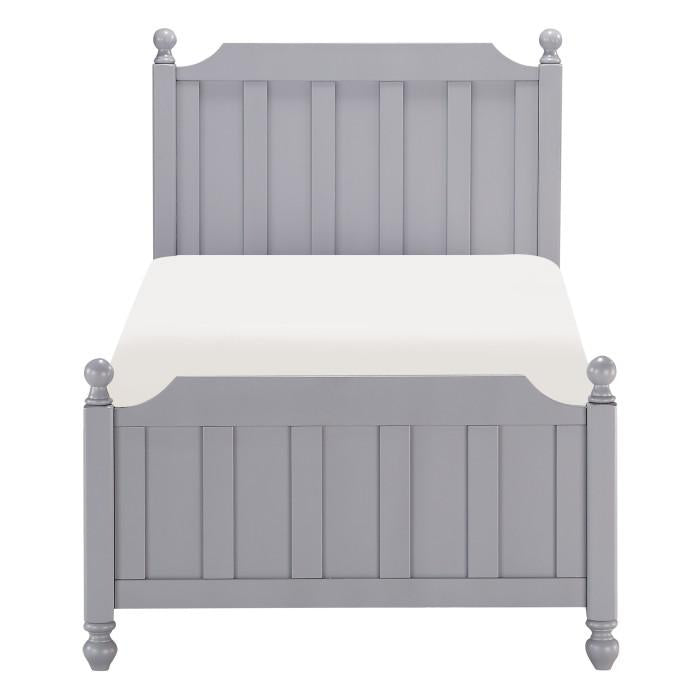 Wellsummer Twin Panel Bed in Gray 1803GYT-1* - U&U Home Budget Furniture (Carteret, NJ)