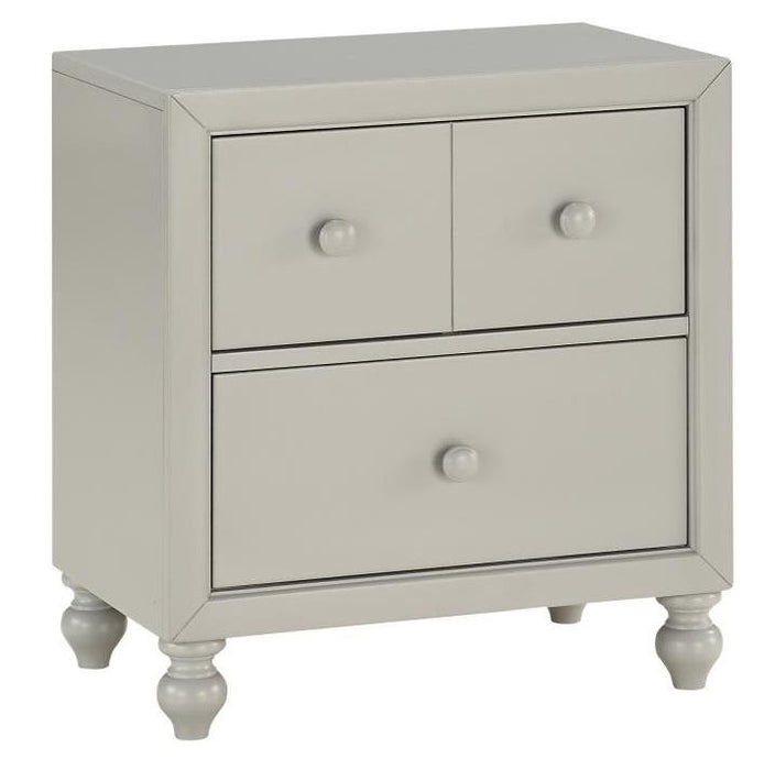Wellsummer 2 Drawer Nightstand in Gray 1803GY-4 - U&U Home Budget Furniture (Carteret, NJ)