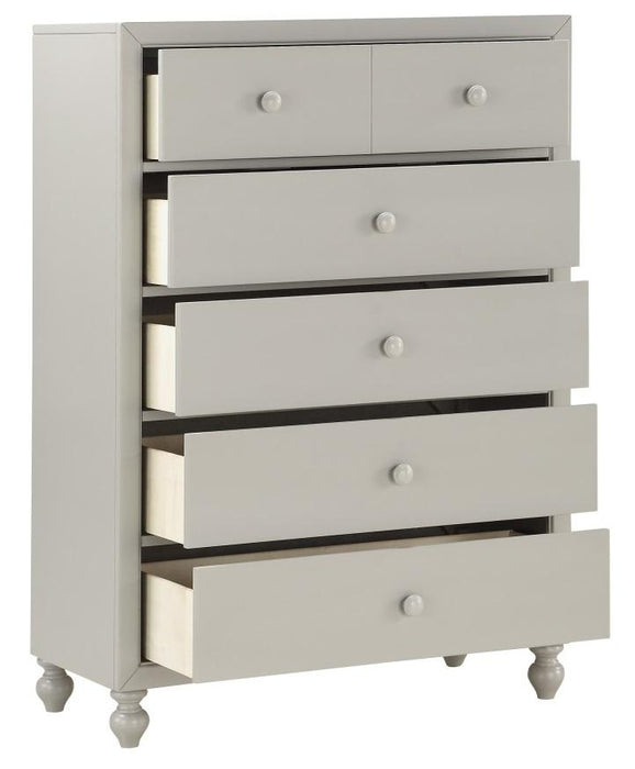 Wellsummer 5 Drawer Chest in Gray 1803GY-9 - U&U Home Budget Furniture (Carteret, NJ)