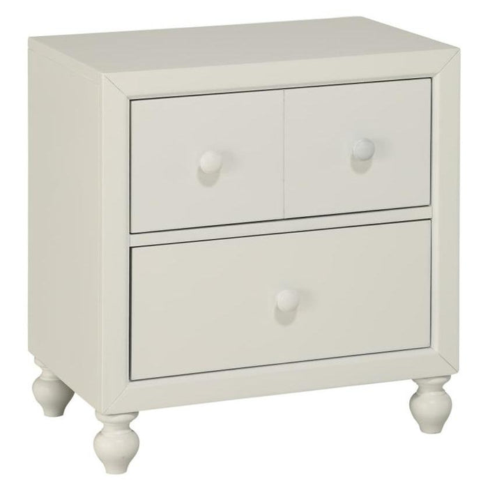 Wellsummer 2 Drawer Nightstand in White 1803W-4 - U&U Home Budget Furniture (Carteret, NJ)