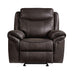 Aram Glider Reclining Chair in Brown 8206BRW-1 - U&U Home Budget Furniture (Carteret, NJ)
