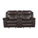 Aram Double Glider Reclining Loveseat in Brown 8206BRW-2 - U&U Home Budget Furniture (Carteret, NJ)