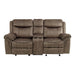 Aram Double Glider Reclining Loveseat in Dark Brown 8206NF-2 - U&U Home Budget Furniture (Carteret, NJ)