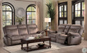 Aram Double Glider Reclining Loveseat in Dark Brown 8206NF-2 - U&U Home Budget Furniture (Carteret, NJ)