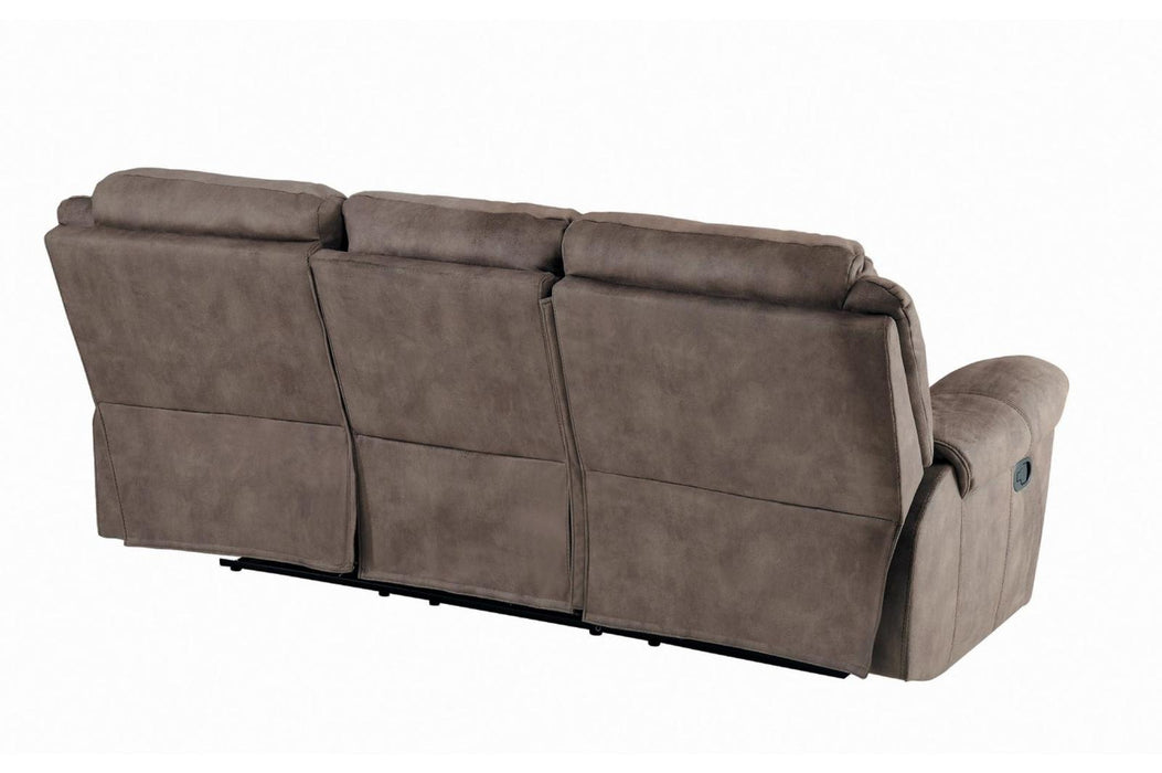Aram Double Glider Reclining Sofa in Dark Brown 8206NF-3 - U&U Home Budget Furniture (Carteret, NJ)