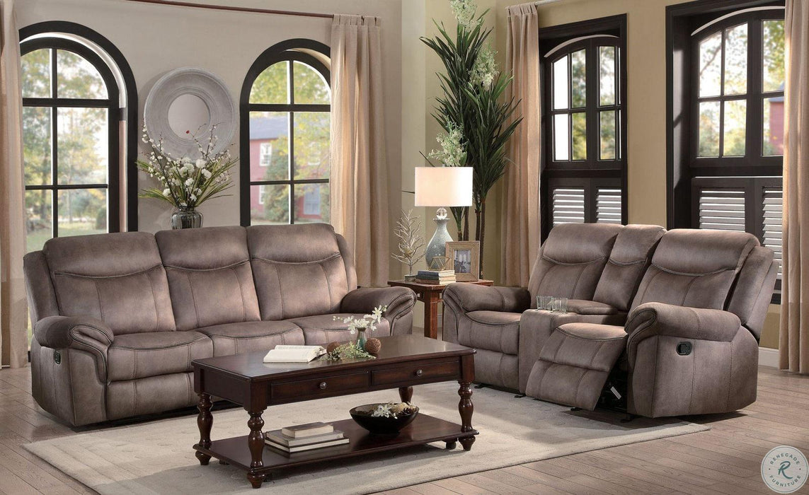 Aram Double Glider Reclining Sofa in Dark Brown 8206NF-3 - U&U Home Budget Furniture (Carteret, NJ)