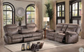 Aram Double Glider Reclining Sofa in Dark Brown 8206NF-3 - U&U Home Budget Furniture (Carteret, NJ)