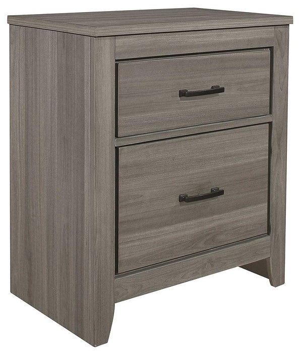 Waldorf 2 Drawer Nightstand in Dark Gray 1902-4 - U&U Home Budget Furniture (Carteret, NJ)