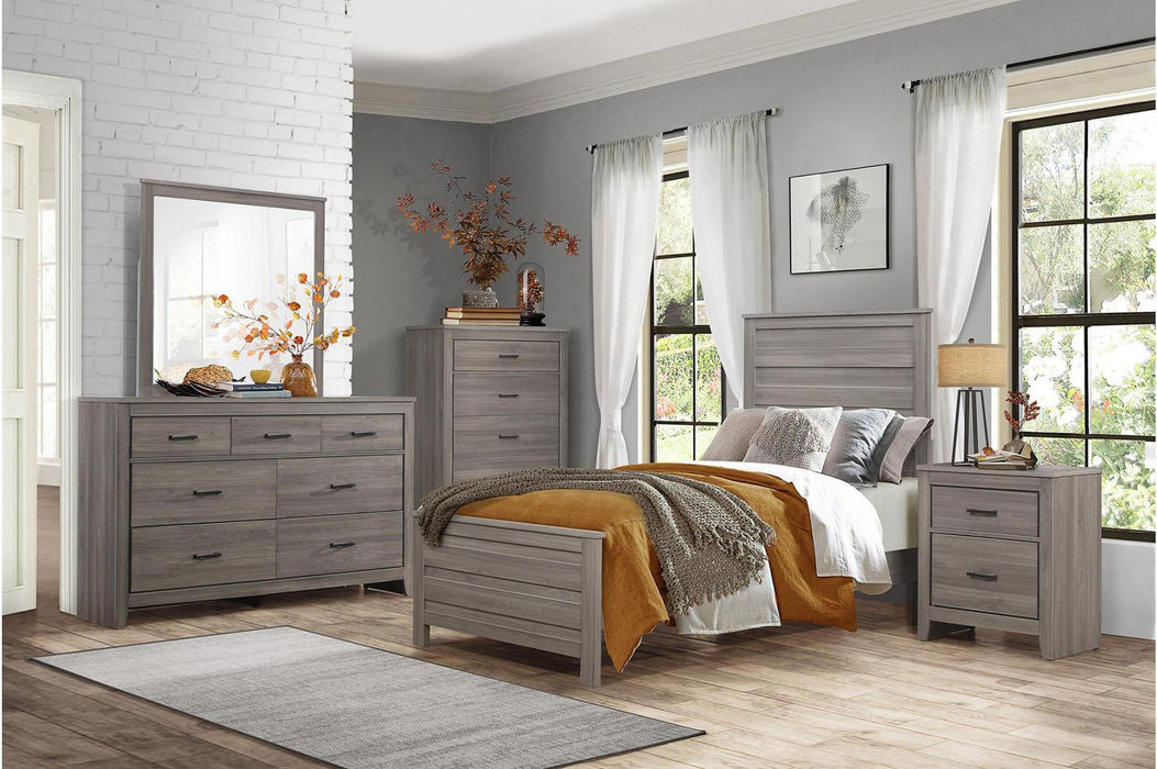 Waldorf 2 Drawer Nightstand in Dark Gray 1902-4 - U&U Home Budget Furniture (Carteret, NJ)