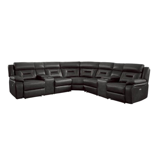 Amite 7pc Sectional Sofa in Dark Gray - U&U Home Budget Furniture (Carteret, NJ)