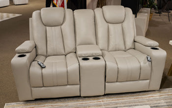 Elevate Edges Glider Reclining Loveseat with Console - U&U Home Budget Furniture (Carteret, NJ)