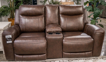 Gravier Power Reclining Loveseat with Console - U&U Home Budget Furniture (Carteret, NJ)