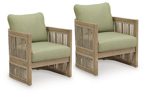 Serena Shores Outdoor Lounge Chair (Set of 2) - U&U Home Budget Furniture (Carteret, NJ)