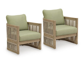 Serena Shores Outdoor Lounge Chair (Set of 2) - U&U Home Budget Furniture (Carteret, NJ)
