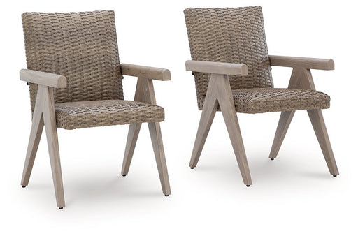 Cliff Trails Outdoor Arm Chair (Set of 2) - U&U Home Budget Furniture (Carteret, NJ)