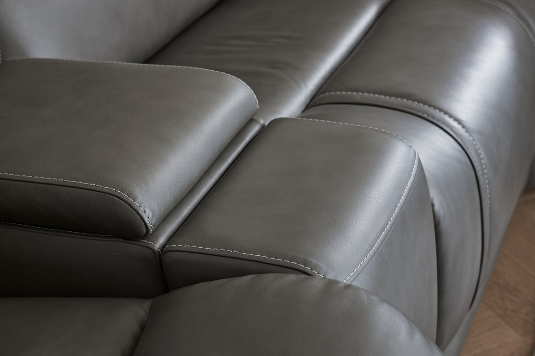 5Z - Pittson Power Reclining Sectional Loveseat with Console - U&U Home Budget Furniture (Carteret, NJ)
