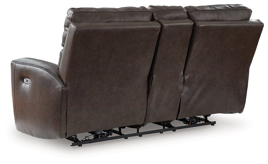 Crossplex Power Reclining Loveseat with Console - U&U Home Budget Furniture (Carteret, NJ)