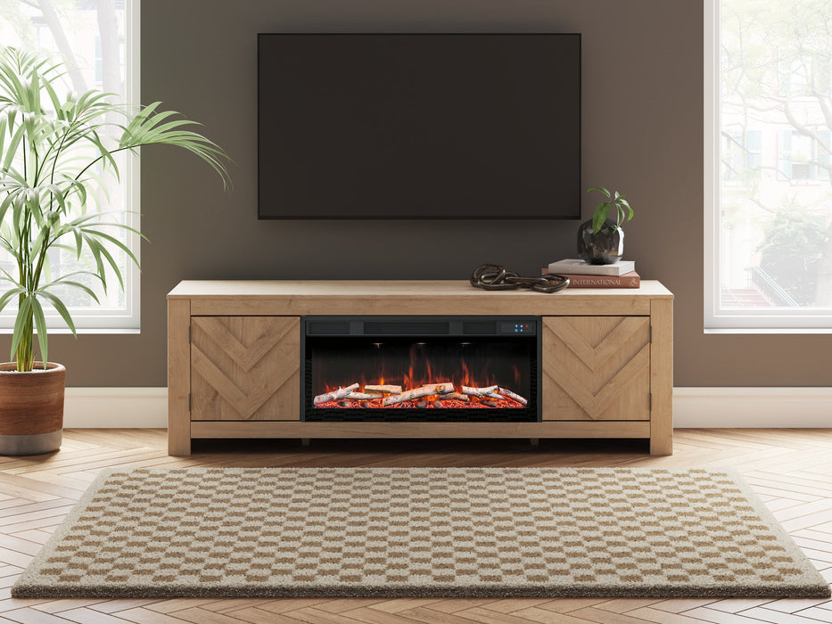 Cayboni 71" TV Stand with Electric Fireplace - U&U Home Budget Furniture (Carteret, NJ)