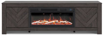 Cayboni 71" TV Stand with Electric Fireplace - U&U Home Budget Furniture (Carteret, NJ)