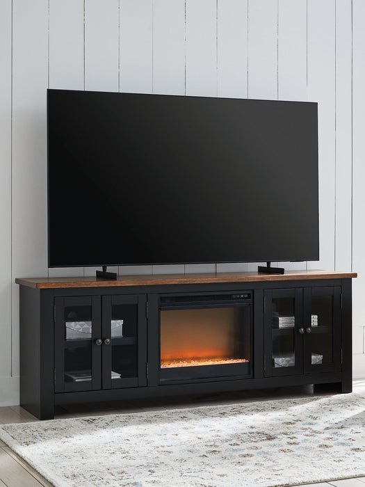 Wildenauer 76" TV Stand with Electric Fireplace - U&U Home Budget Furniture (Carteret, NJ)