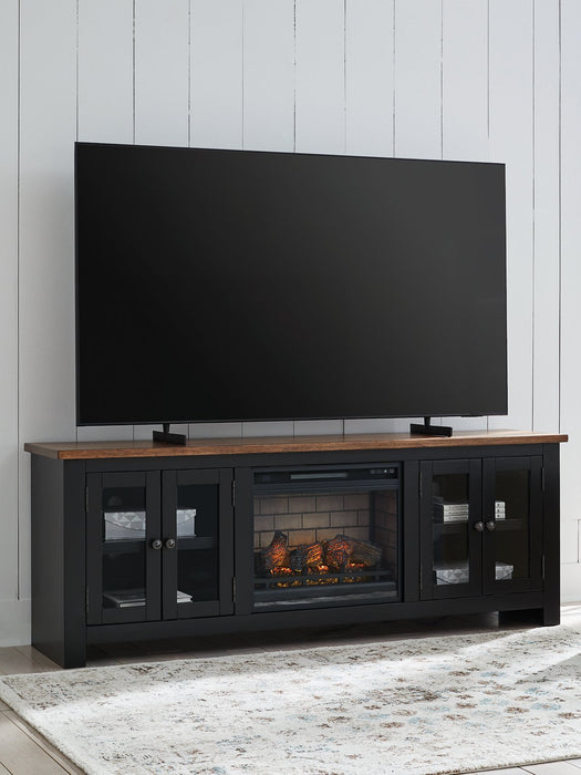 Wildenauer 76" TV Stand with Electric Fireplace - U&U Home Budget Furniture (Carteret, NJ)