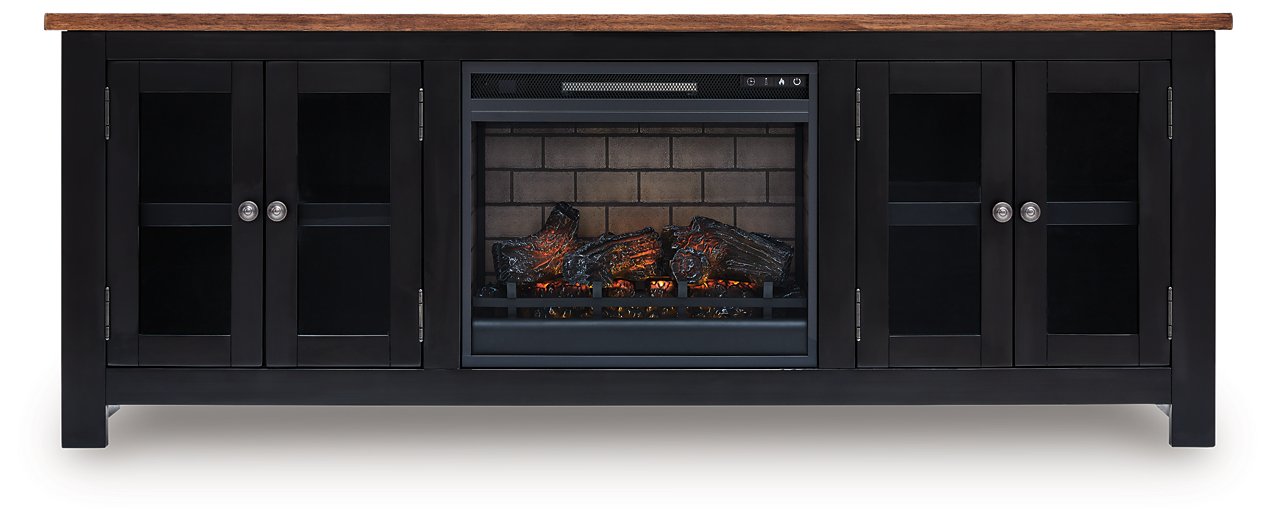 Wildenauer 76" TV Stand with Electric Fireplace - U&U Home Budget Furniture (Carteret, NJ)