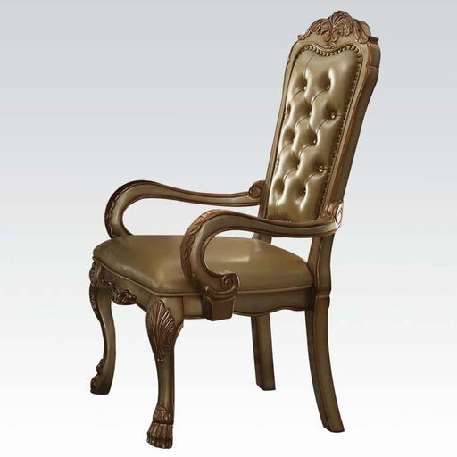Acme Dresden Arm Chair in Gold Patina (Set of 2) 63154 - U&U Home Budget Furniture (Carteret, NJ)