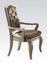 Acme Francesca Arm Chair in Silver/Champagne (Set of 2) 62083 - U&U Home Budget Furniture (Carteret, NJ)