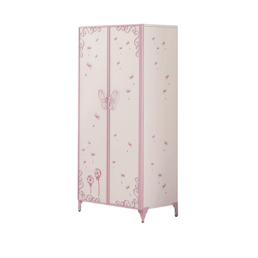 Priya II White & Light Purple Armoire - U&U Home Budget Furniture (Carteret, NJ)
