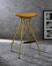 Dragea Whiskey PU & Gold Bar Stool - U&U Home Budget Furniture (Carteret, NJ)