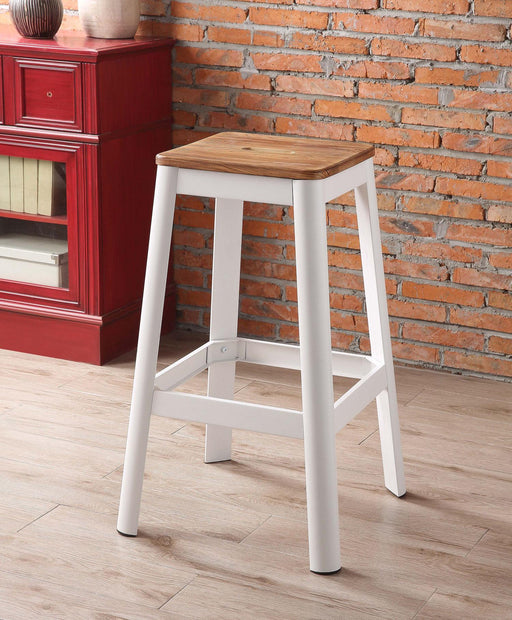 Jacotte Natural & White Bar Stool (1Pc) - U&U Home Budget Furniture (Carteret, NJ)