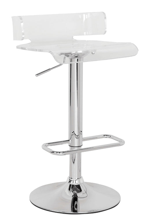 Rania Clear & Chrome Adjustable Stool (1Pc) - U&U Home Budget Furniture (Carteret, NJ)