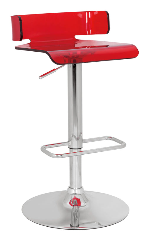 Rania Red & Chrome Adjustable Stool (1Pc) - U&U Home Budget Furniture (Carteret, NJ)