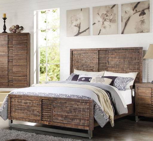 Acme Andria Queen Platform Bed in Reclaimed Oak 21290Q - U&U Home Budget Furniture (Carteret, NJ)