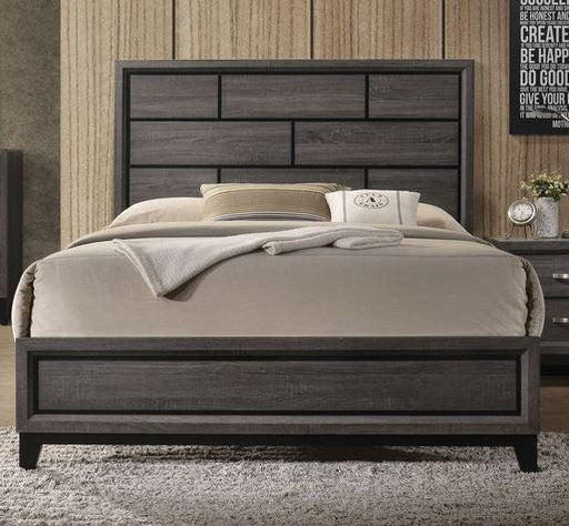 Acme Furniture Valdemar Queen Panel Bed in Weathered Gray 27050Q - U&U Home Budget Furniture (Carteret, NJ)