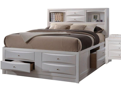 Acme Ireland King Storage Bed in White 21696EK - U&U Home Budget Furniture (Carteret, NJ)